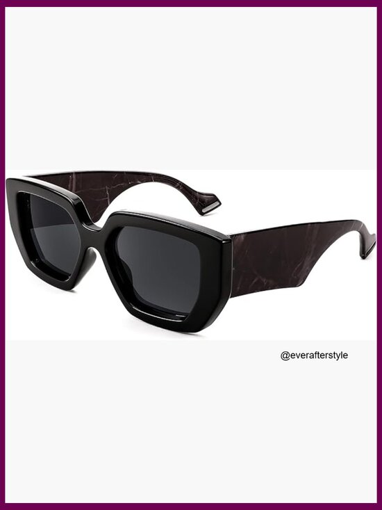 Oversized Square Sunglasses with Thick Frame, UV400 Protection main image 6
